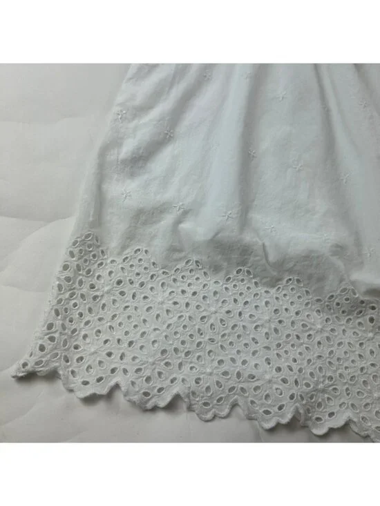 Old Navy White Cotton Eyelet Babydoll Mini Dress L - Picture 7 of 8